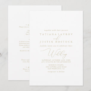 Invitation Mariage avant et arrière minimaliste à l'élégance 