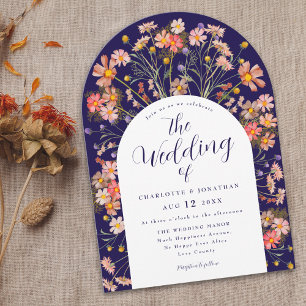 Invitation Mariage avec Arche Florale Bohème Automnale Rustiq