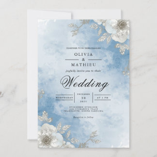 Invitation Mariage avec Arche Florale de Ciel Éthéré
