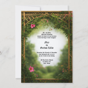 Invitation Mariage avec cadre de pergola florale de l'ère vic