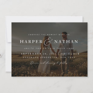 Invitation Mariage avec code QR RSVP et superposition de phot