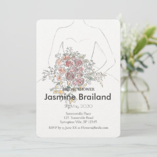 Invitation Mariage avec Fête des mariées de bouquet floral