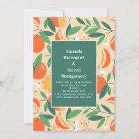 Mariage avec motif rétro de fruit d'agrumes Orange