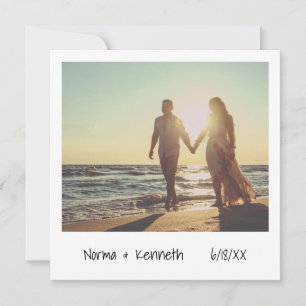 Invitation Mariage avec photo instantanée rétro moderne