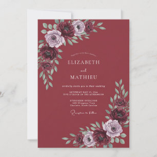 Invitation Mariage avec une Arche Florale Luxuriante de Bourg