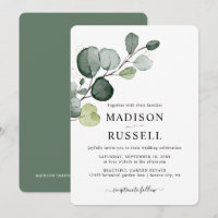 Mariage avec verdure éclaboussée d'or d'eucalyptus