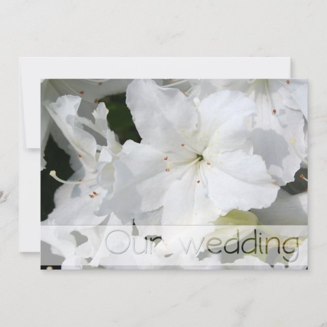 Invitation Mariage Azalea Blanc Enregistrer la date Personnal (Devant)