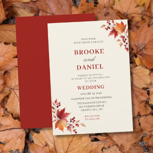 Invitation Mariage Baie d'Érable Cramoisi