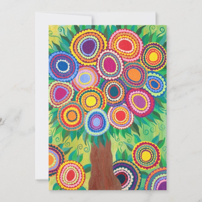 Invitation Mariage Bar Mitzvah Douche Arbre de vie (Devant)