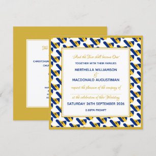 Invitation Mariage barbadien de drapeau d'or fait sur