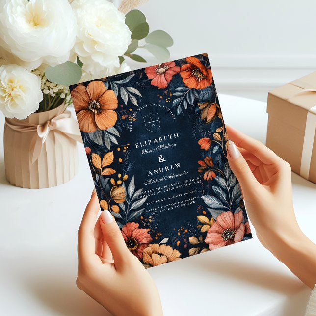 Invitation Mariage baroque du jardin de minuit (Créateur téléchargé)