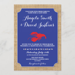 Invitation Mariage Beach Burlap Crawfish Boil Homard Invitati