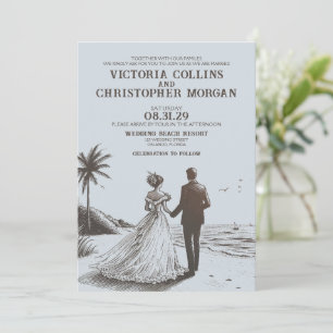 Invitation Mariage Beach Couple