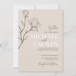 Invitation Mariage Beige Élégante