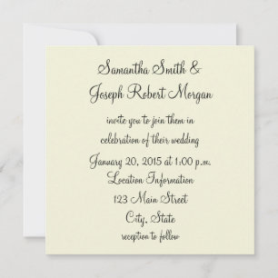 Invitation Mariage beige solide