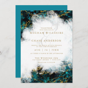 Invitation Mariage Belle Géode de cristal Apatite