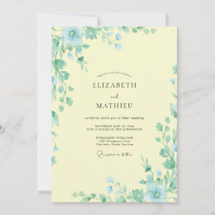 Invitation Mariage Beurre Jaune Mousse de Mer Feuillage Eucal