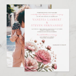 Invitation Mariage Big Pink Blooms