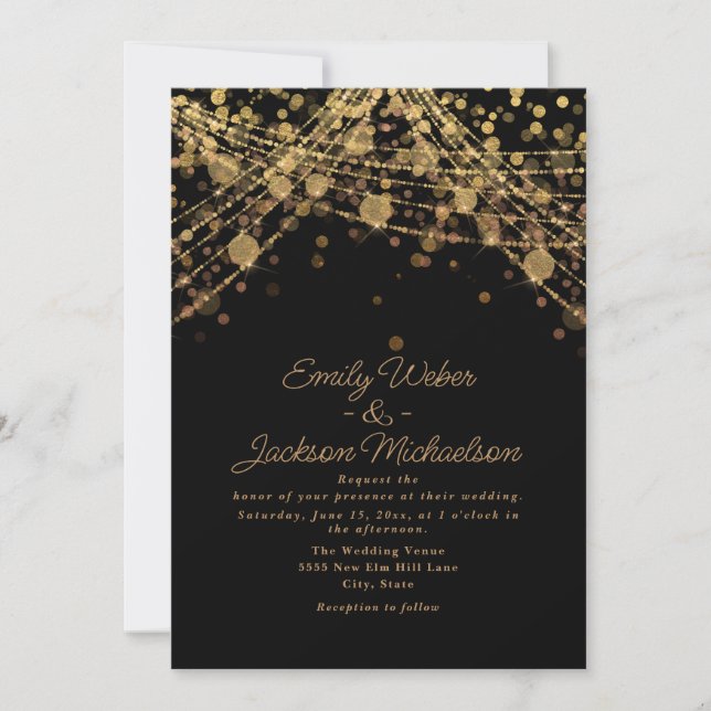 Invitation Mariage Black Gold (Devant)
