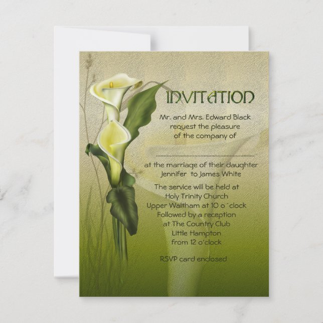Invitation Mariage blanc de Calla (Devant)