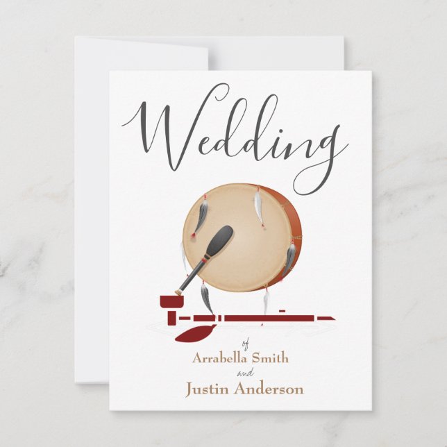 Invitation Mariage blanc du cérémonial amérindien  (Devant)