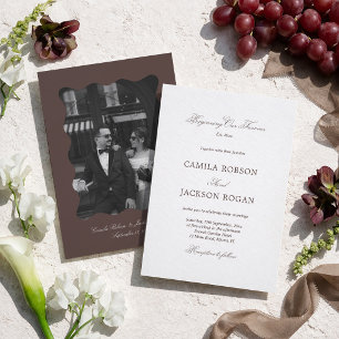 Invitation Mariage Blanc et Marron