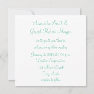Invitation Mariage Blanc et Vert Moussu