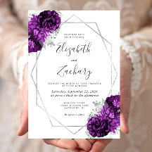 Mariage Blanc Fleur Argent Plum Pourpre