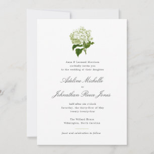 Invitation Mariage blanc Hydrangea Grandmillennial