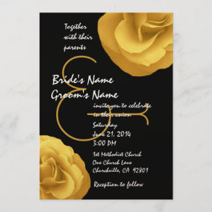 Invitation Mariage blanc jaune Rose Modèle