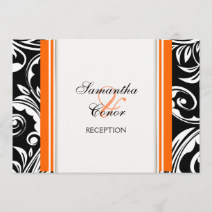 Invitation mariage blanc orange fiançailles