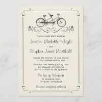 Mariage blanc Vintage à bicyclette Tandem