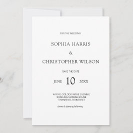 Invitation Mariage blanche design simple et moderne
