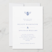 Mariage bleu abeille Vintage