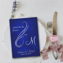 Mariage bleu clair de Monogramme à torsion d'argen