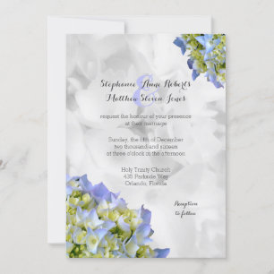 Invitation Mariage bleu clair Hydrangea Mariage traditionnel