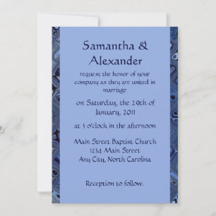 Invitation Mariage bleu contemporain