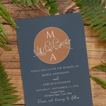 Mariage bleu de la marine Monogram