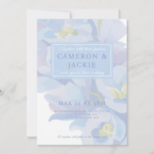 Invitation Mariage Bleu Delphinium