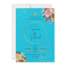 Mariage bleu et floral