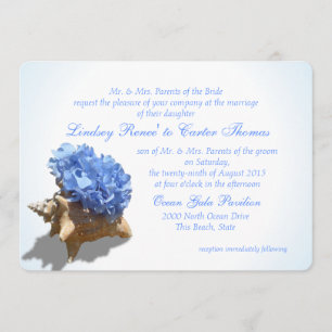 Invitation Mariage bleu Hydrangea