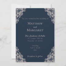Mariage bleu marine et dentelle