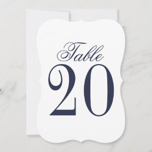 Invitation Mariage bleu marine Numéro de tableau