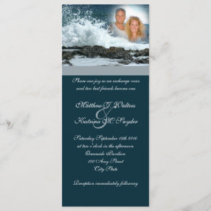 Invitation Mariage bleu océan