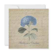 Mariage bleu vintage d'hortensia
