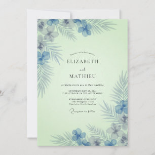 Invitation Mariage Bleuet Menthe Tropical Eucalyptus