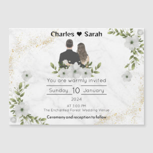 Invitation mariage Blooms : Un conte de fées flora
