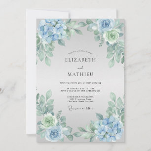 Invitation Mariage Blue Blossom
