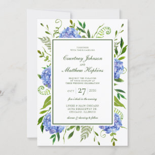 Invitation Mariage Blue Hydrangeas