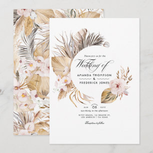 Invitation Mariage bohème à l'aquarelle